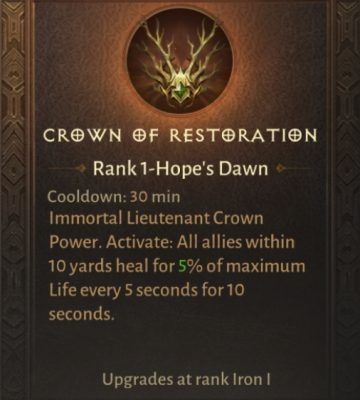 Корона Восстановления (Crown of Restoration)
